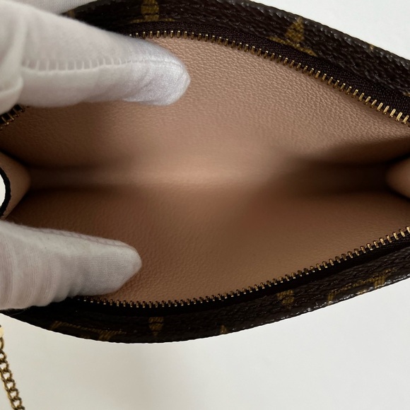 Louis Vuitton Monogram Mini Pouchette with Wristlet Chain and unbrand crossbody - Picture 16 of 16